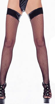 Vinyl Top Fishnet Hold Ups