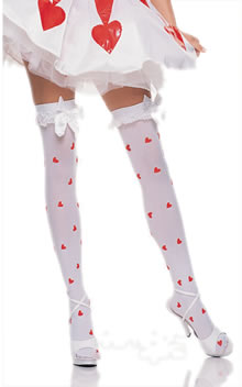 Heart Print Thigh Highs