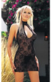 Boudoir Rose Black Mini Dress