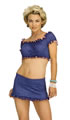 Denim Effect Top and Mini Skirt