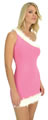 Pink Mini Dress Fur Trim