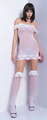White Mini Dress with Stockings