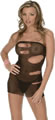 Purple Mesh Rip Mini Dress