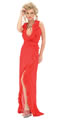 Red Ruffle Wrap Gown