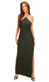 Rhinestone Halter Lycra Gown